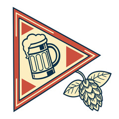 Retro play beer icon on white background