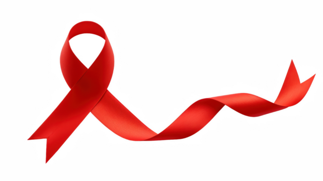 Red Awareness Ribbon Isolated on White Background - Powered by Adobe