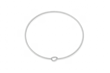 Metal choker necklace forming a minimalist circle