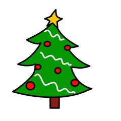 Happy Holiday Christmas Tree with Colorful Lights