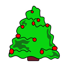 Cute Festive Christmas Tree with Colorful Design