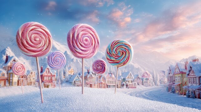 winter wonderland lollipop scene