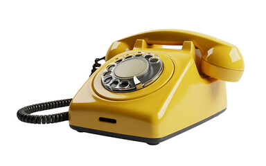Bright yellow rotary telephone rotary phone vintage telephone