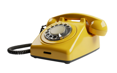 Bright yellow rotary telephone rotary phone vintage telephone