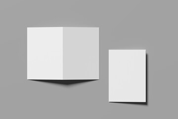 Blank Color A4 Bi-Fold Brochure Mockup