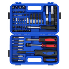 tool kit set angle view without shadow 3d render white or Transparent Background