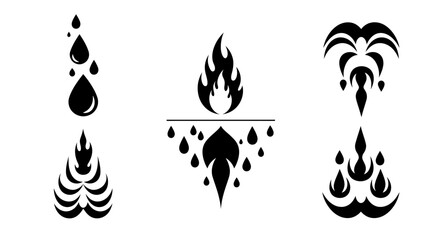Elegant Water and Fire Element Designs for Creative Projects.