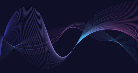 Abstract Fluid Wave Pattern: Dynamic Blue and Purple Flow Background