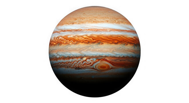 Jupiter isolated on transparent background, the largest planet in the solar system - Powered by Adobe