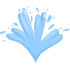 Stylized Blue Water Splash Icon Cartoon Style with Transparent Background for Graphic Design Projects