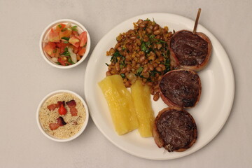 Steak Wrapped in Bacon Plate Lunch