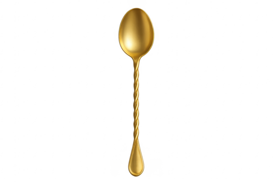 Gold twisted bar spoon for cocktail mixing