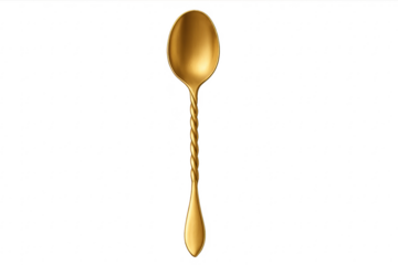 Golden bar spoon with twisted handle design
