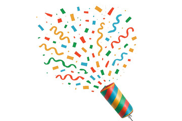 party streamers on white background