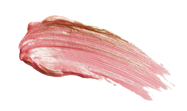 Pink, golden smeared iridescent gloss paint texture