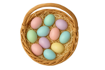 easter eggs in a basket