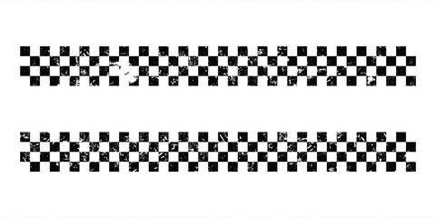 Black and white checkered rectangular frame. Square racing checkerboard pattern. Chessboard geometric pattern.