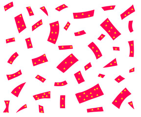 Red symbol triangle yellow confetti celebration, for birthdays, invitation cards, graduations, parties, holidays etc.