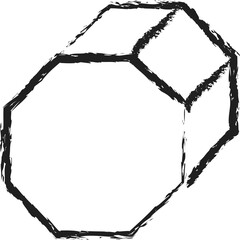 Geometric brush drawn shapes