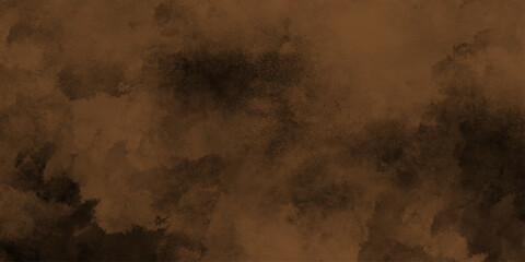 Eerie black background with billowing brown smoke on black background. old style dark brown grunge texture, brush painted . Old and grainy orange paper texture, vector,	