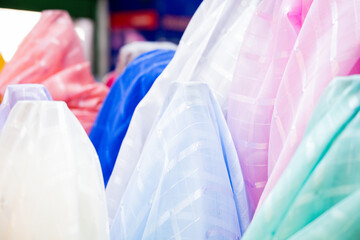 colorful fabric on the market