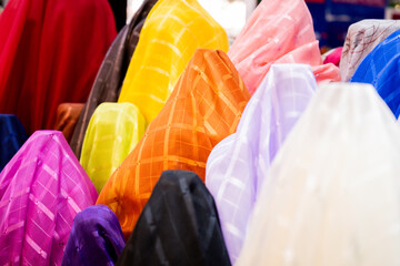 colorful fabric on the market