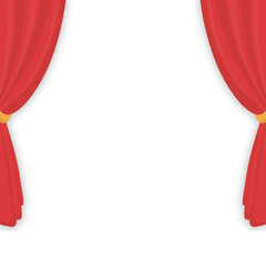 red curtains isolated on white