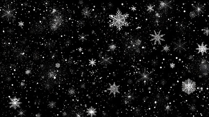 Snow snowfall snowflakes winter overlay transparent falling background Stock Illustration