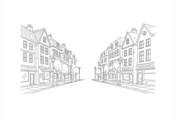 Obraz premium Street Perspective Illustration
