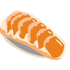 Stylized Japanese Salmon Nigiri Sushi Food Graphic on Transparent Background Isolated