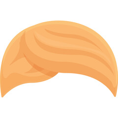 Stylized Light Brown Hair Piece with Wavy Texture and Transparent Background Vector Illustration