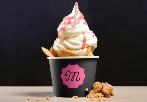 Delicious Creamy Dessert Delight Mockup PSD