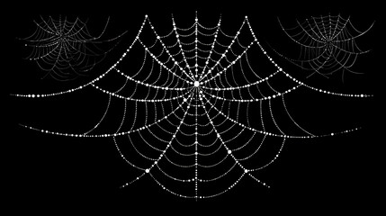 Naklejka premium spider web halloween element design. line art spider web Stock Illustration