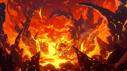 anime lava puzzle game background glowing molt