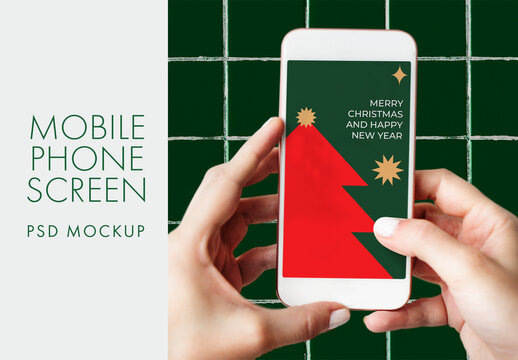 Festive Mobile Screen Mockup PSD