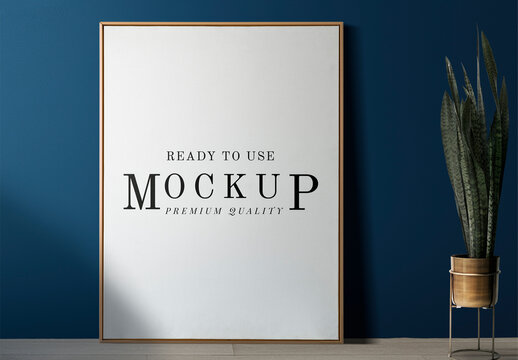 Minimalist Poster Mockup Design PSD