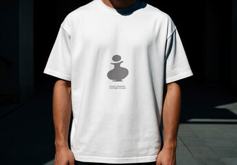 Minimalist White Tshirt Design Mockup PSD