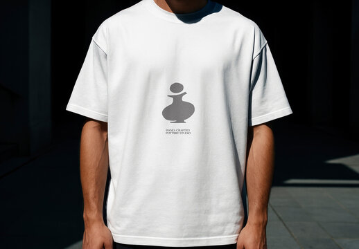 Minimalist White Tshirt Design Mockup PSD