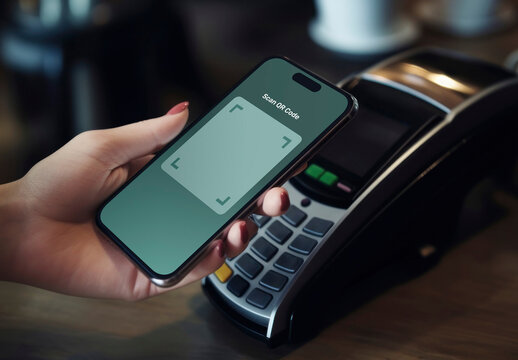 Mobile Payment Technology In Action Mockup PSD
