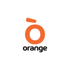 Orange logo with abstract and simple design for brand and individual identity suitable for technology purposes.