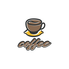 Coffee cup logo with modern design for coffee shop, roastery and coffee product identity