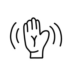 hand-drawn waving gesture