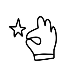 ok hand symbol with star