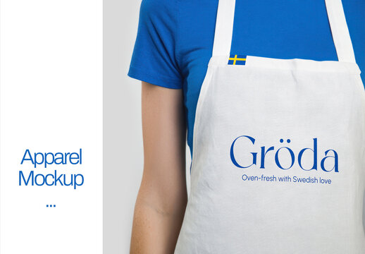 Swedish Themed Apron Mockup Design PSD