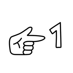 hand gesture pointing to number one