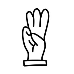 three finger symbol gesture image