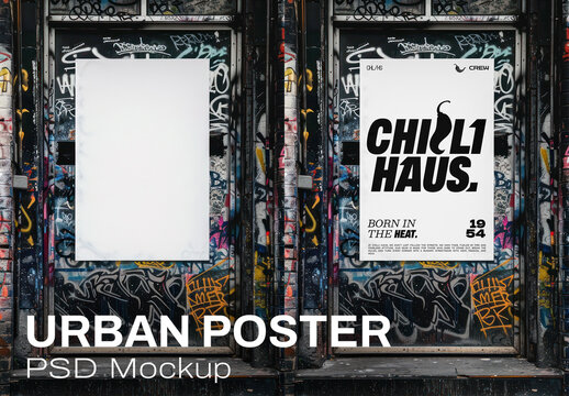 Urban Poster Mockup Design PSD