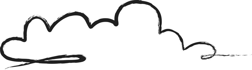 Cloud brush strokes, chalk, ink, pen