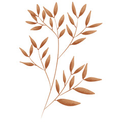 Watercolor Beige branch leaf