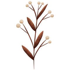 Watercolor brown Beige plant
